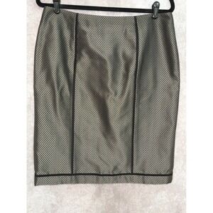 Vintage Doncaster Collection Women's Size 10 Metallic Gold Pencil Skirt Textured